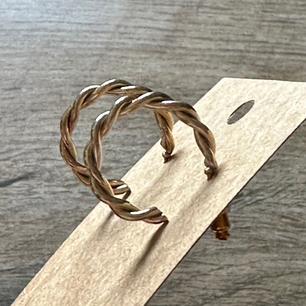 BOGO FREE SILVER twist braid rope 1” hoop EARRINGS